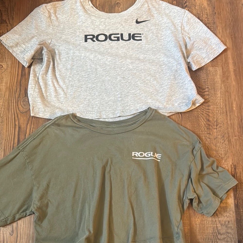 Rogue Women's Gray and Green Crop Tops